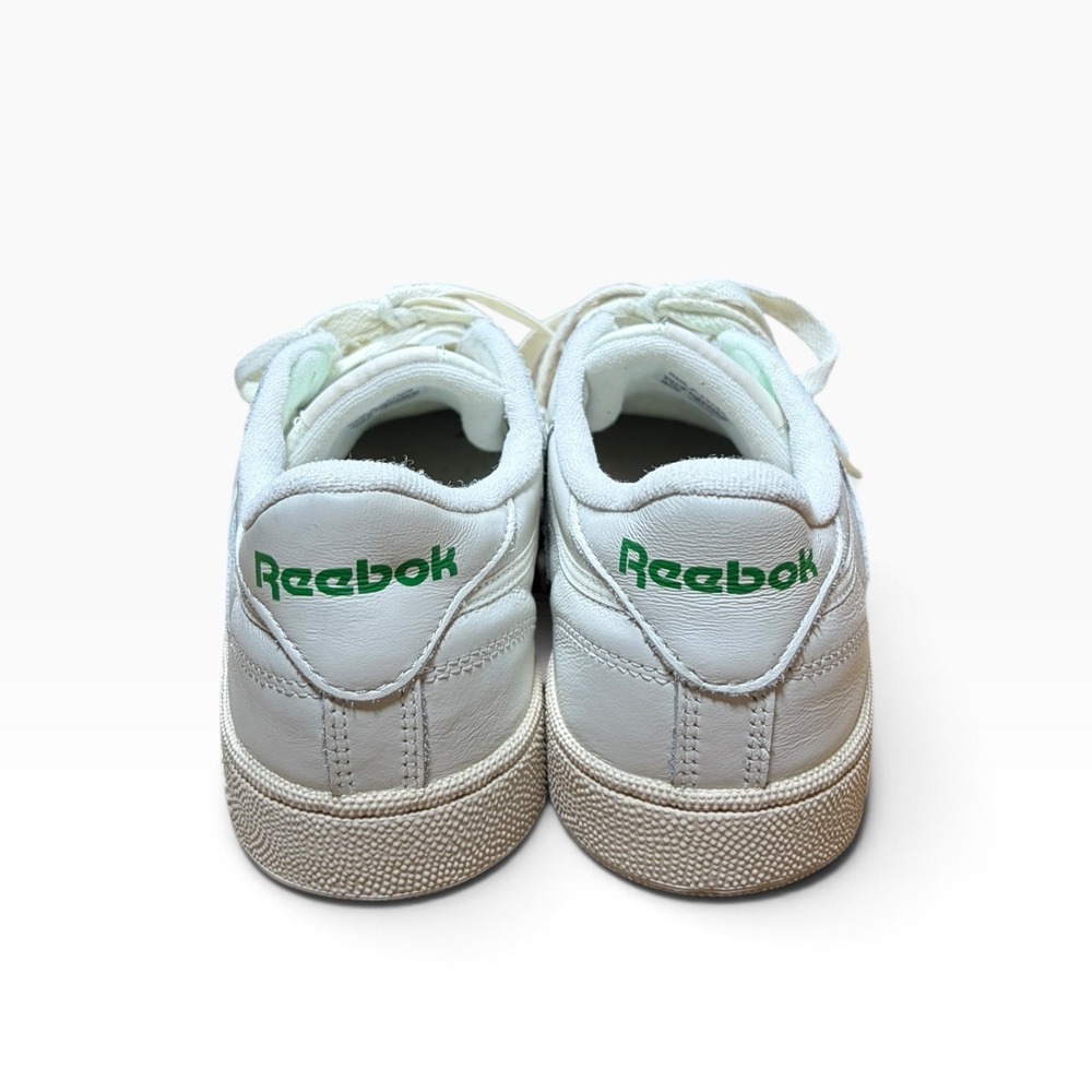 Reebok Classic Club C 85 Chalk White Green Leather Sneakers Women 7.5 BS5242 - Picture 3 of 6